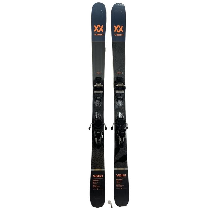 Völkl Secret 92 skis displayed side-by-side, showcasing their profile.