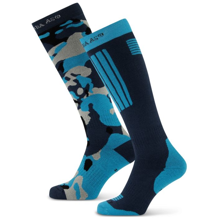 Poederbaas Ski Socks 2-Pack Camo Navy
