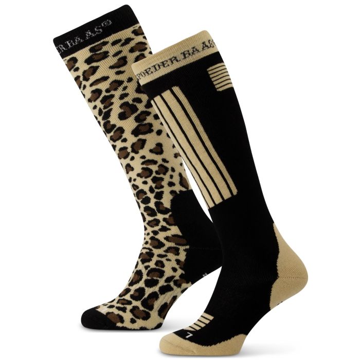 Poederbaas Ski Socks Panther Brown