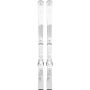 Atomic Cloud C7 White skis, a beautiful white design with bindings attached.