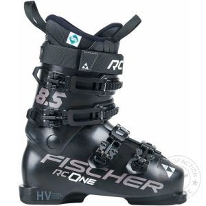 Fischer RC One 8.5 Black WS ski boots, close-up view of the shell.