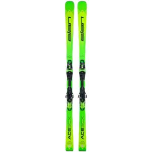 Elan ACE SCX 2026 skis with green and black design, shown at a slight angle.