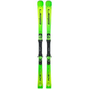 Elan Ace SLX 154 cm side view showing green topsheet and carving profile
