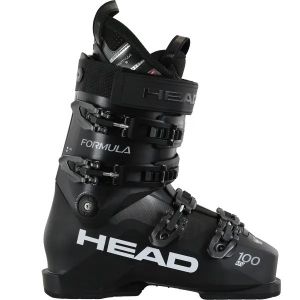 HEAD Formula 100 MV Black ski boot, side view showing buckles.
